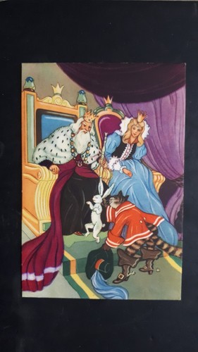 Postcard the cat with - cat, boots